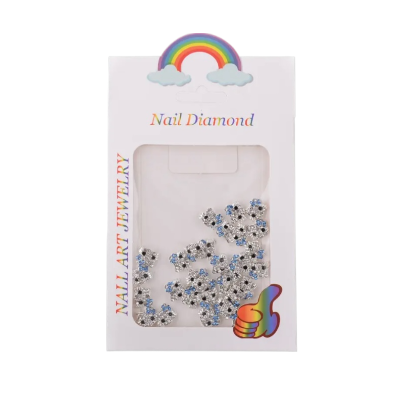 Hello Kitty Rhinestone Head Nail Charm 10pcs