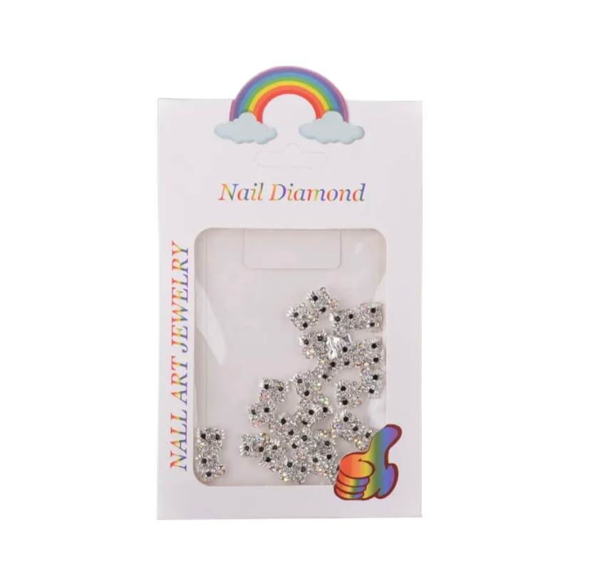 Hello Kitty Rhinestone Head Nail Charm 10pcs