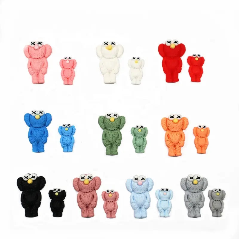 5pcs Kawaii KAWS Cartoon Nail Charm Small