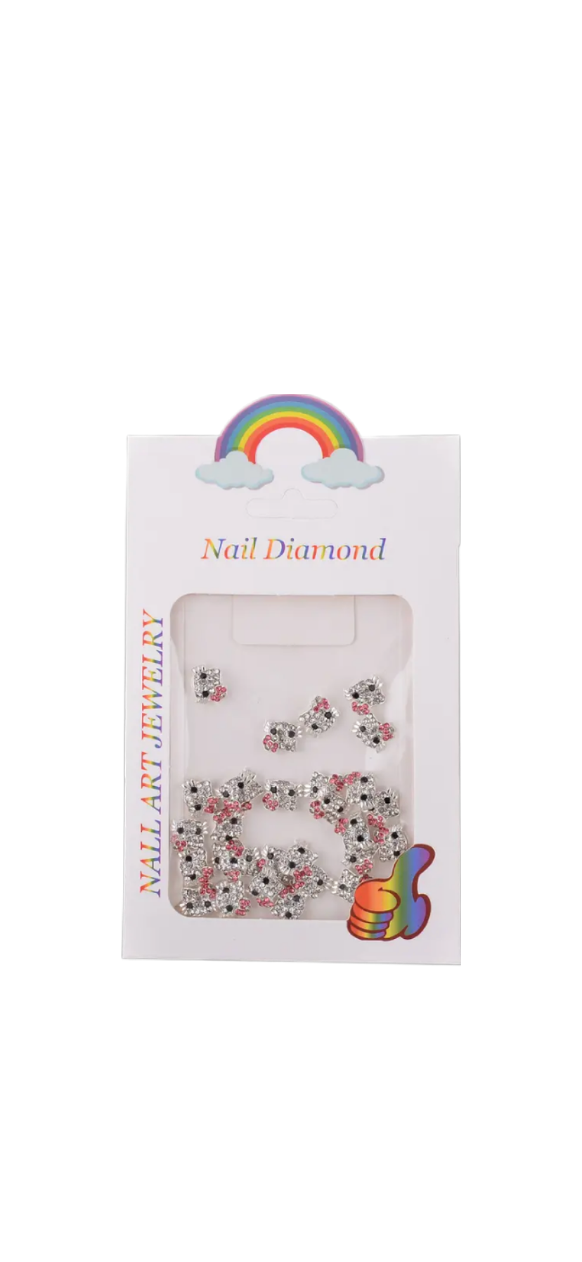 Hello Kitty Rhinestone Head Nail Charm 10pcs